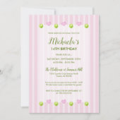 ピンクカントリーガーリークラブテニス誕生日 招待状 (正面)