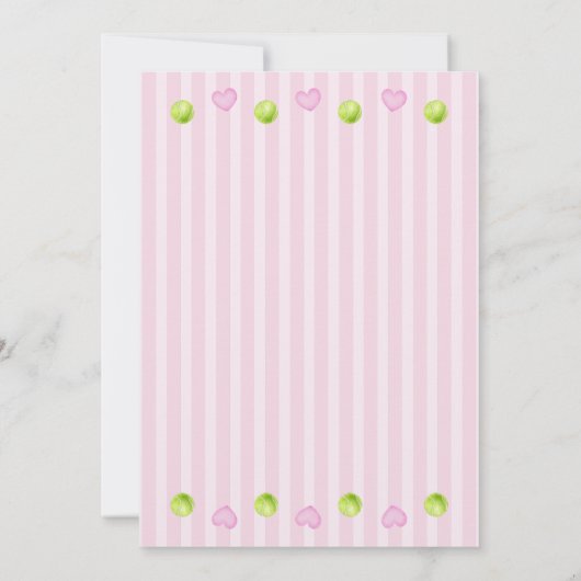 ピンクカントリーガーリークラブテニス誕生日 招待状 (裏面)