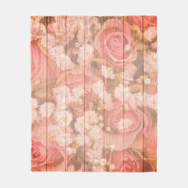 ピンクカントリーシックデザイン フリースブランケット