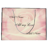 ピンクカントリーシック詩デザイン ラージペーパーバッグ (裏面)