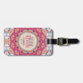 ピンクカントリースタイルチームブライド荷物iDラベル ラゲッジタグ (正面横)