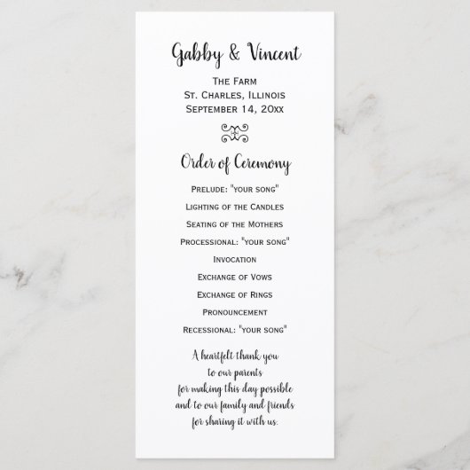 ピンクカントリーバラとカウボーイブーツウェスタン結婚ズ プログラム (裏面)