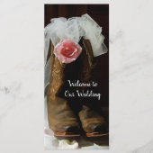 ピンクカントリーバラとカウボーイブーツウェスタン結婚ズ プログラム (正面)