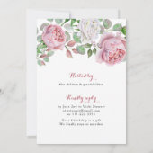 ピンクカントリーバラリース写真90誕生日 招待状 (裏面)