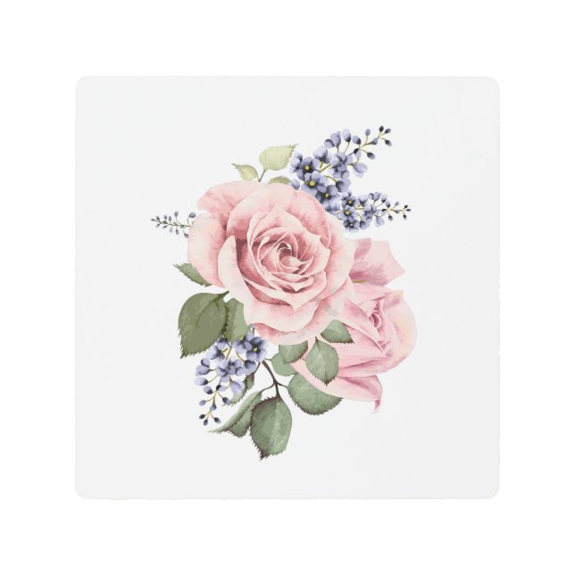 ピンクカントリーバラ メタルプリント (正面)