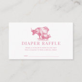 ピンクカントリーフランスのファームおむつラッフルチケット エンクロージャーカード (正面)