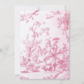 ピンクカントリーフランスのファームアニマルブライダルシャワー 招待状 (裏面)