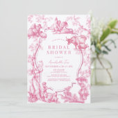 ピンクカントリーフランスのファームアニマルブライダルシャワー 招待状 (スタンド正面)