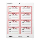 ピンクカントリーフローラ缶詰及び食品保管ラベル ラベル (フルシート)