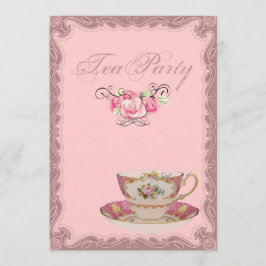 ピンクカントリーブライダルシャワーティーパーティの招待状 招待状