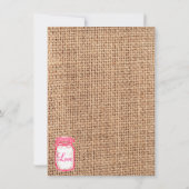 ピンクカントリーメイソンジャーブライダルシャワー招待状 招待状 (裏面)