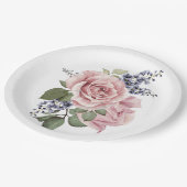 ピンクカントリーローズ ペーパープレート (アングル)