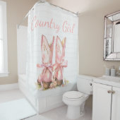 ピンクカントリー女性のカーボーイシャワーカーテン シャワーカーテン (インサイチュ)