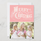 ピンクカントリー素朴スクリプト |ホリデーフォトカード シーズンカード (正面)