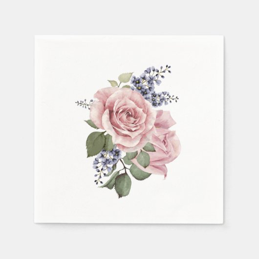 ピンクカントリー Rose スタンダードカクテルナプキン (正面)