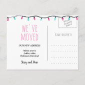 ピンクカーのクリスマスツリーを引っ越しました新しい住所 案内ポストカード (裏面)