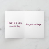 ピンクカードのピンクのハートの幸せな記念日の多く カード (内部)