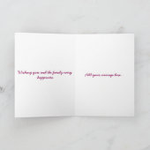 ピンクカード新生児おめでとう カード (内部)