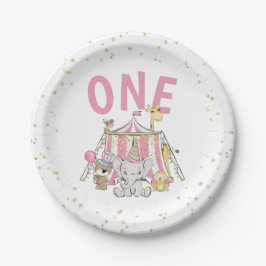 ピンクカーニバルサーカスキッドの誕生日 ペーパープレート