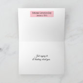 ピンクカーネーションとヴィンテージレターカード カード (内部)