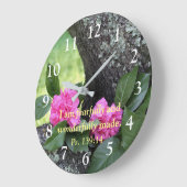 ピンクカーネーションズサルムウォールクロック ラージ壁時計 (傾斜)