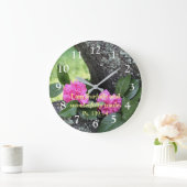 ピンクカーネーションズサルムウォールクロック ラージ壁時計 (ホーム)
