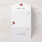 ピンクカーネーションズラックスモダンフローラカスタム オールインワン招待状 (外側)