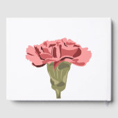 ピンクカーネーションズラモダンックス結婚フローラ ゲストブック (裏面)