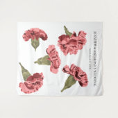 ピンクカーネーションズラモダンックス結婚フローラ タペストリー (正面(横))