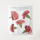 ピンクカーネーションズラモダンックス結婚フローラ タペストリー (正面)