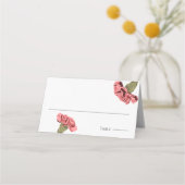 ピンクカーネーションズラモダンックス結婚フローラ プレイスカード (正面)