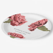 ピンクカーネーションズラモダンックス結婚フローラ ペーパープレート (アングル)