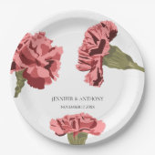ピンクカーネーションズラモダンックス結婚フローラ ペーパープレート (正面)
