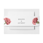 ピンクカーネーションズラモダンックス結婚フローラ 招待状ベリーバンド (正面例)