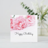 ピンクカーネーションフラワーハッピーバースデー カード (スタンド正面)