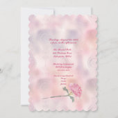 ピンクカーネーションブライダルシャワー 招待状 (裏面)