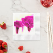 ピンクカーネーション紙ナプキン 縁ありカクテルナプキン (インサイチュ)