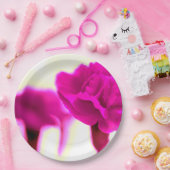 ピンクカーネーション紙プレート ペーパープレート (パーティー)