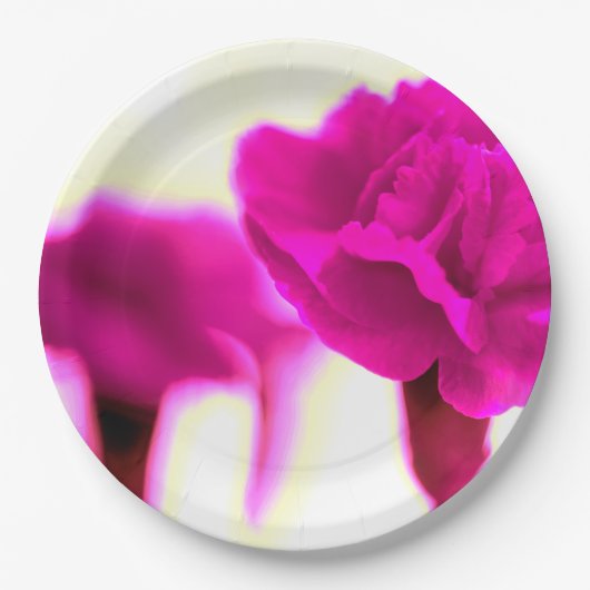 ピンクカーネーション紙プレート ペーパープレート (正面)