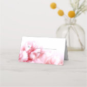 ピンクカーネーション結婚ズ折り畳み座席表 プレイスカード (正面)