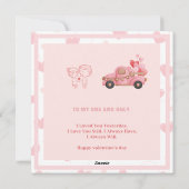 ピンクカーハート2月14日。バレンタイン・デイズ・カード シーズンカード (裏面)