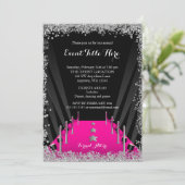 ピンクカーペットハリウッドシルバーグリッターフォーマルイベント 招待状 (スタンド正面)