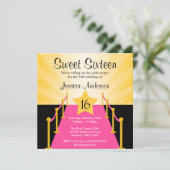 ピンクカーペットハリウッドスイート16バースデーパーティー 招待状 (スタンド正面)