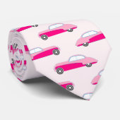 ピンクカーヴィンテージメンズネックタイ ネクタイ (ロール)