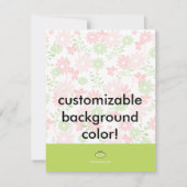 ピンクガかわいらしーデンのベビーシャワー/ディーカラー 招待状 (裏面)