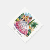 ピンクガウンとホワイトガウンに身を包んだキンセアニラの少女 スタンダードカクテルナプキン (角)