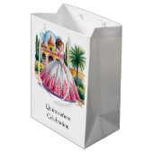 ピンクガウンとホワイトガウンに身を包んだキンセアニラの少女 ミディアムペーパーバッグ (裏面アングル)