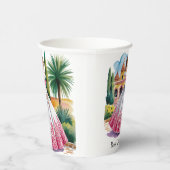 ピンクガウンとホワイトガウンに身を包んだキンセアニラの少女 紙コップ (右)