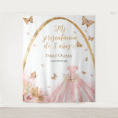 ピンクガウンPresentacion de 3アニョスバックラスペインのンド タペストリー (正面)