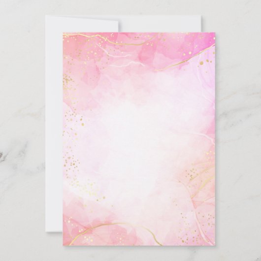 ピンクガネシャロータス結婚インディアンテンプレート 招待状 (裏面)